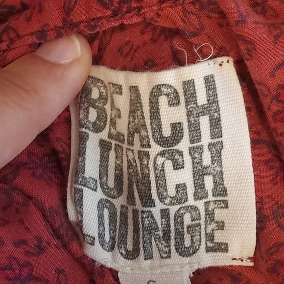 Beach Lunch Lounge Boho  Split Neck Long sleeve top  Size S - Picture 4 of 5